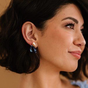 Hues of Blue Arch Drop Earrings